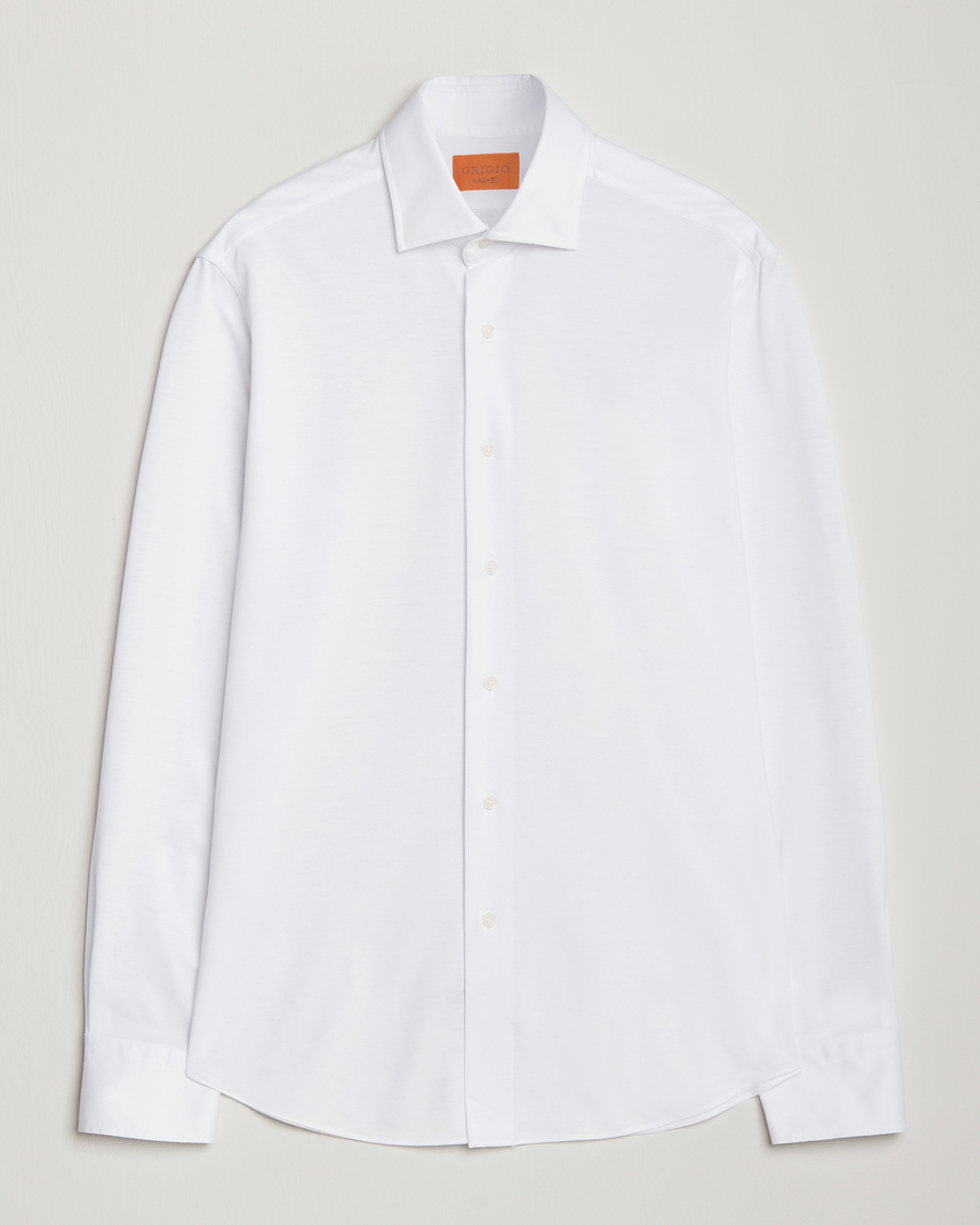 Mies | Kauluspaidat | Grigio | Cotton Jersey Shirt White