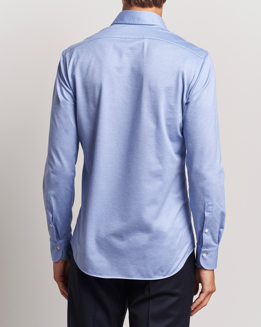 Mies | Kauluspaidat | Grigio | Cotton Jersey Shirt Light Blue