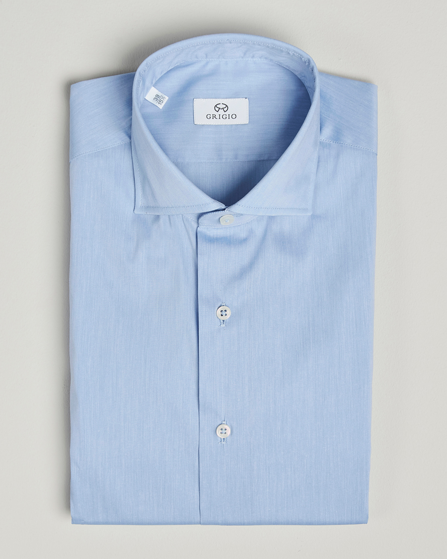 Mies | Kauluspaidat | Grigio | Stretch Popeline Dress Shirt Light Blue
