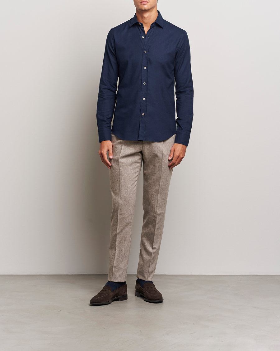 Mies | Kauluspaidat | Grigio | Cotton Twill Shirt Navy