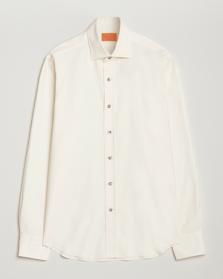 Mies | Kauluspaidat | Grigio | Cotton Twill Shirt Off White