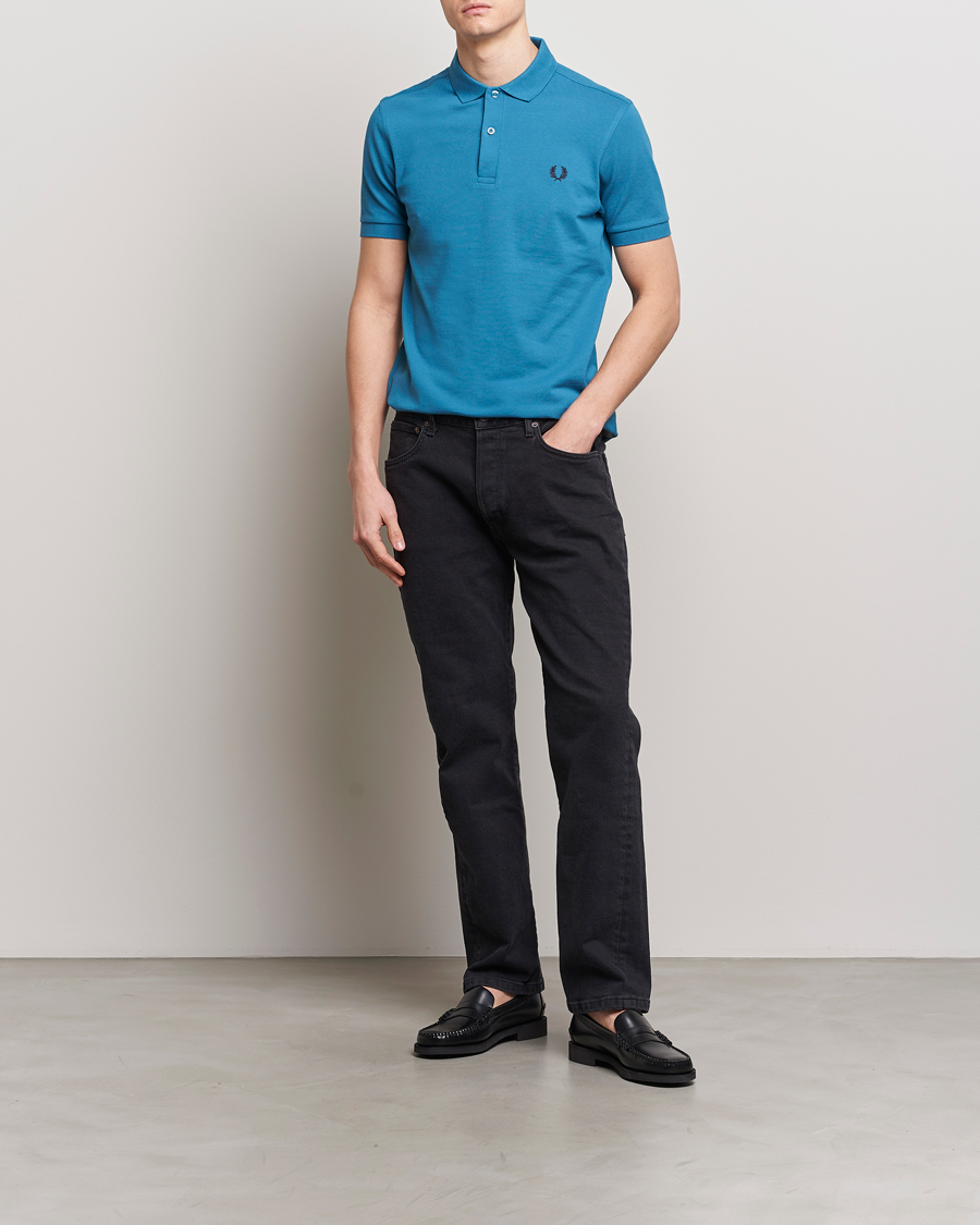 Mies | Pikeet | Fred Perry | Plain Polo Shirt Ocean Blue
