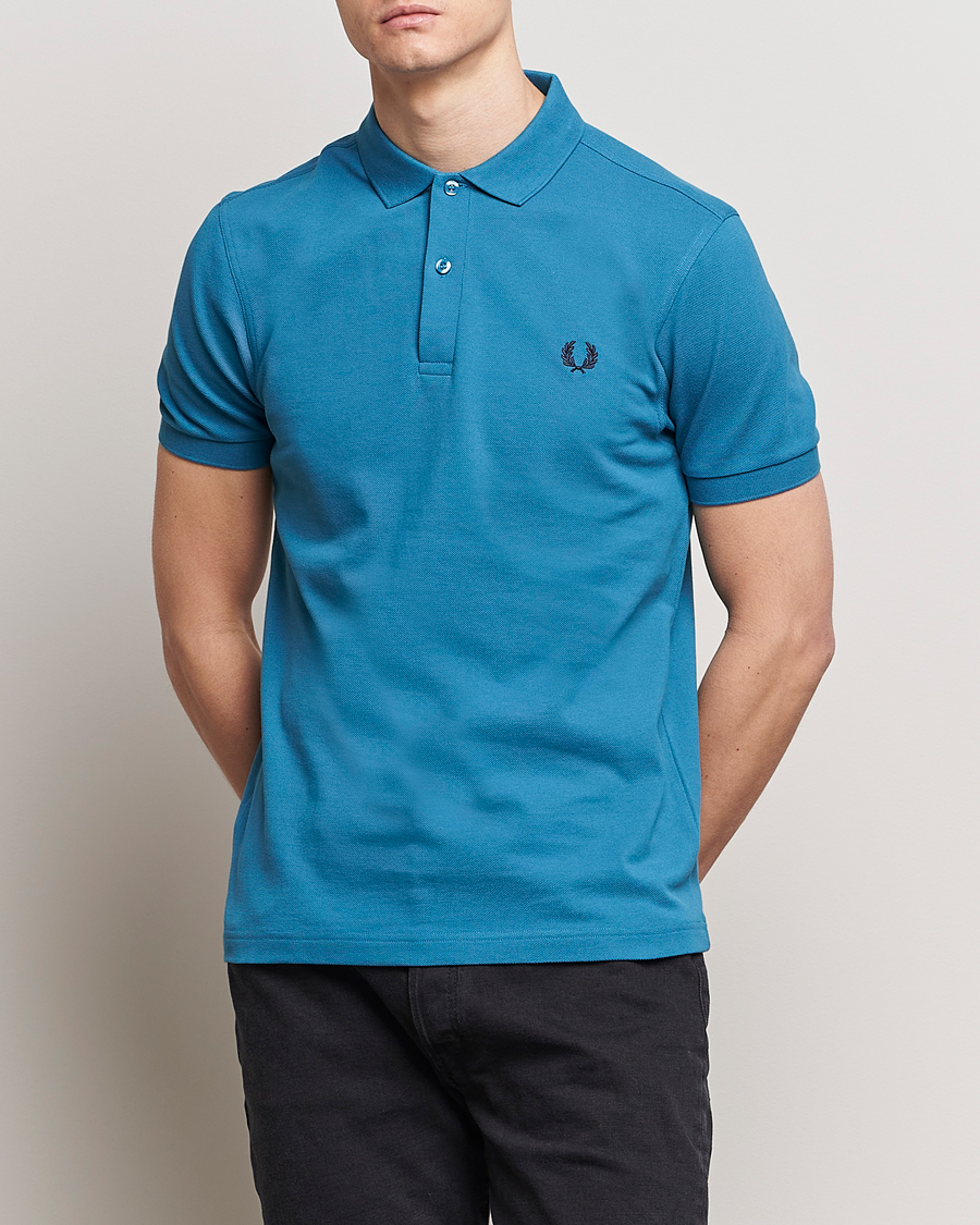 Mies | Pikeet | Fred Perry | Plain Polo Shirt Ocean Blue