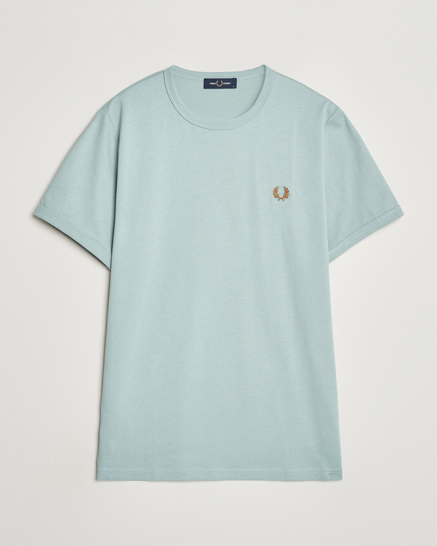 Miehet |  | Fred Perry | Ringer T-Shirt Silver Blue