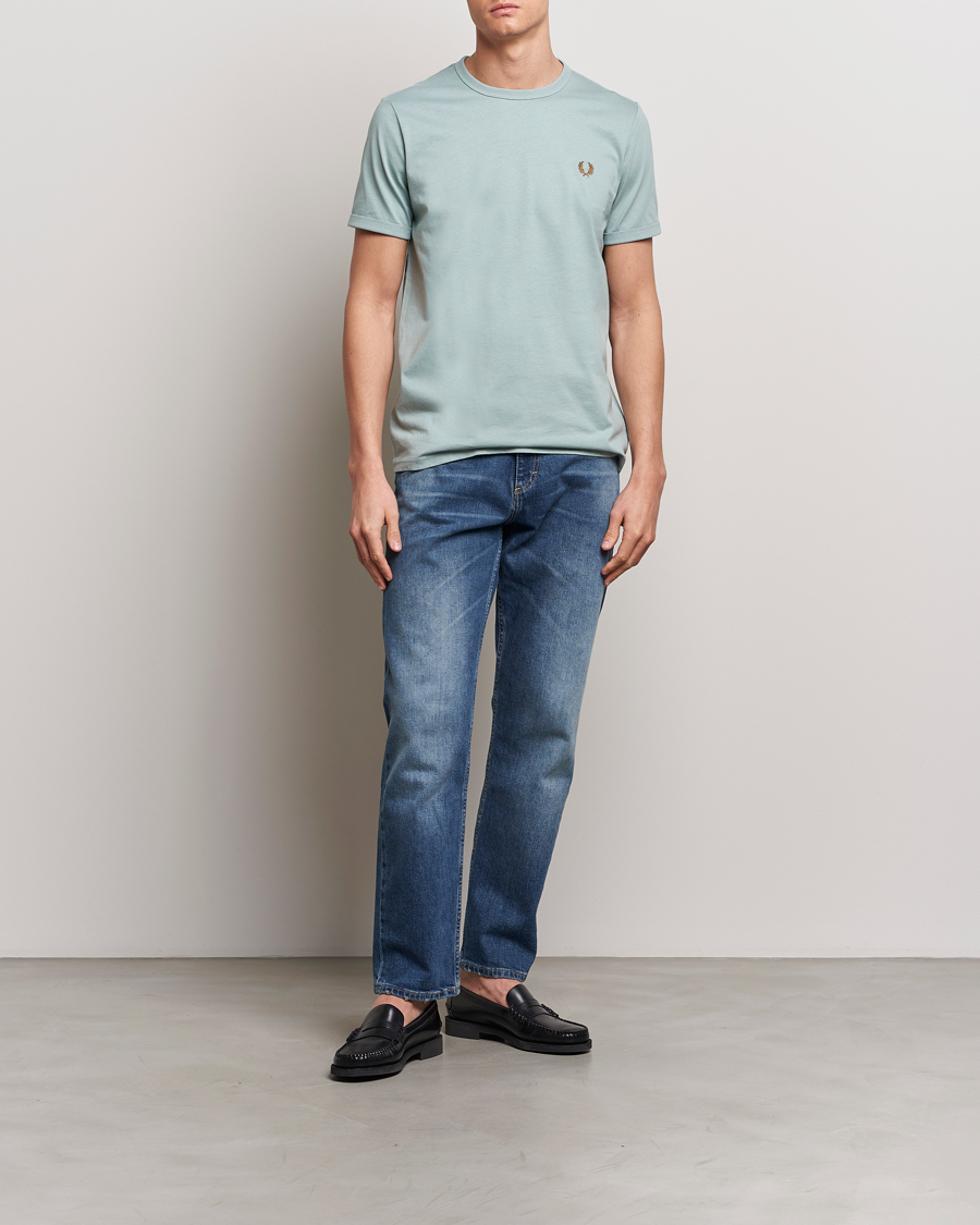 Mies | T-paidat | Fred Perry | Ringer T-Shirt Silver Blue