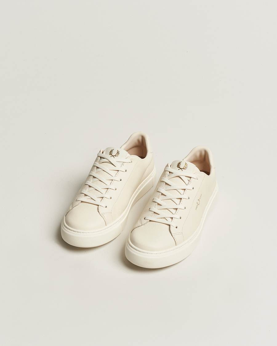 Mies | Best of British | Fred Perry | B71 Grained Leather Sneaker Ecru