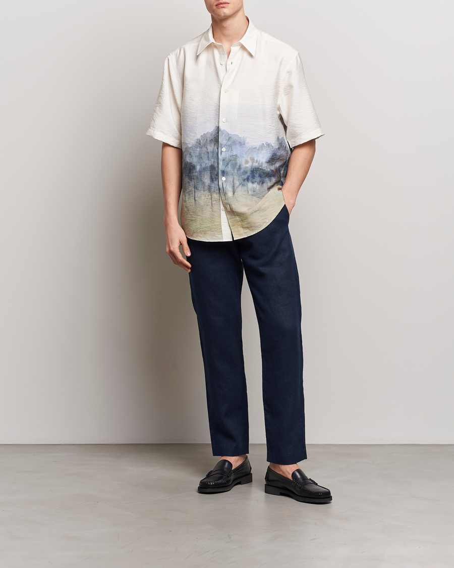 Mies | Housut | NN07 | Theo Linen Trousers Navy Blue