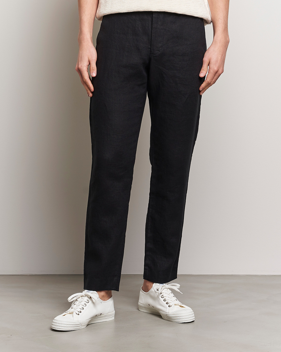 Men | Trousers | NN07 | Theo Linen Trousers Black