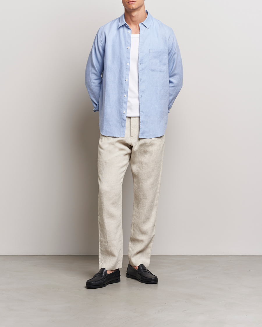 Mies | Housut | NN07 | Bill Pleated Linen Trousers Oat