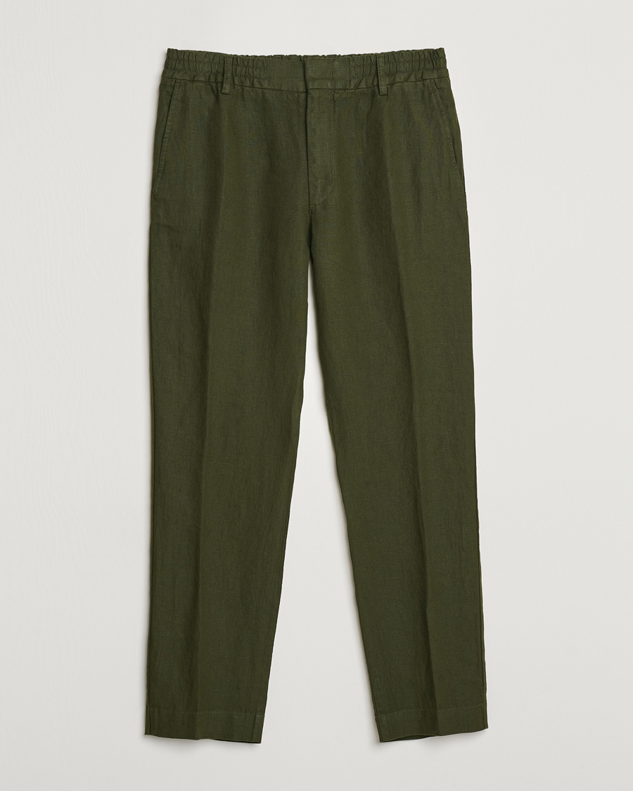Mies | Housut | NN07 | Billie Linen Drawstring Trousers Rosin Green