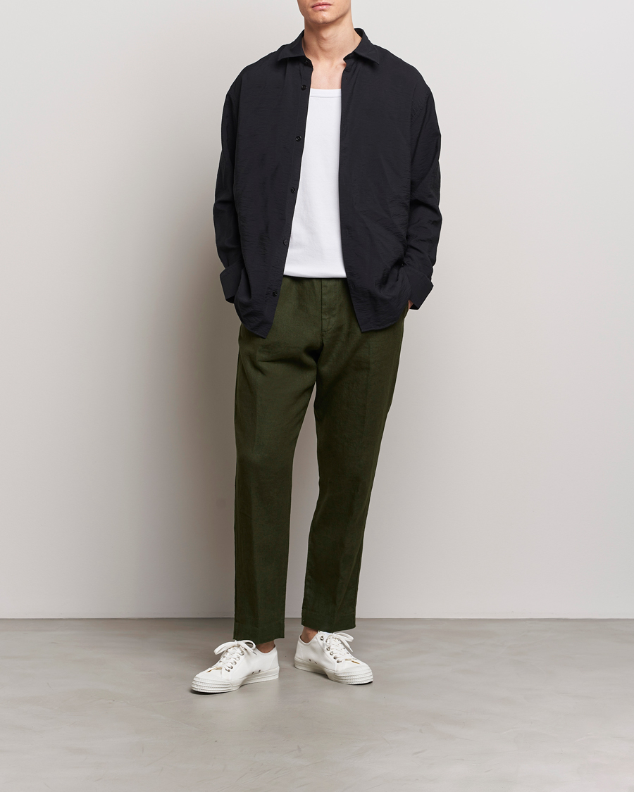 Mies | Housut | NN07 | Billie Linen Drawstring Trousers Rosin Green