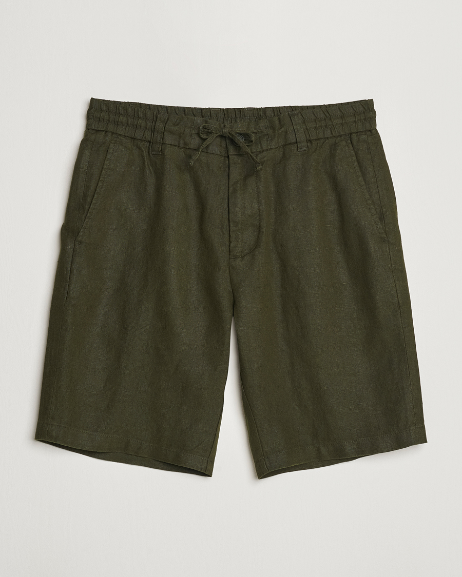 Mies | Shortsit | NN07 | Seb Linen Drawstring Shorts Rosin Green
