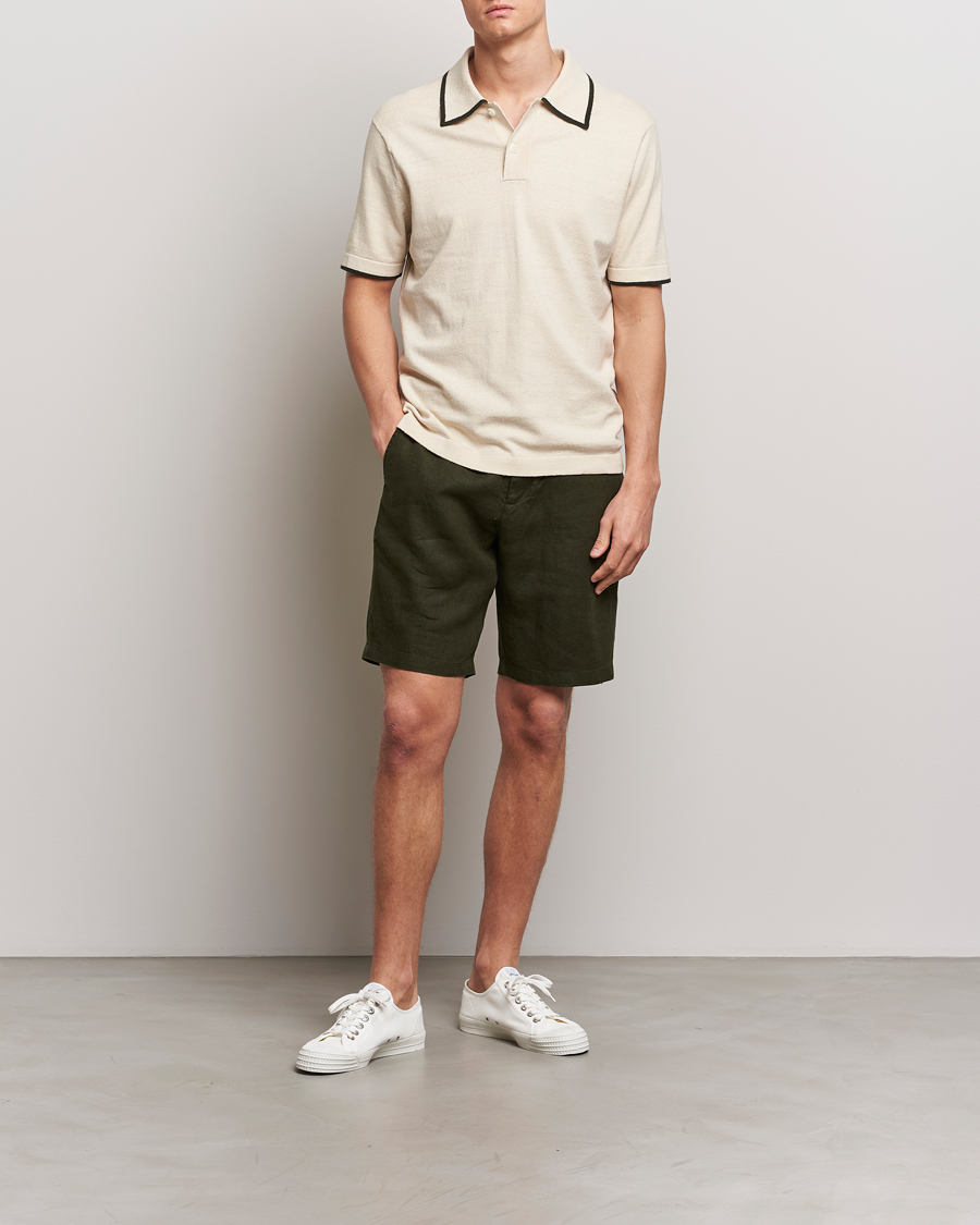 Mies | Shortsit | NN07 | Seb Linen Drawstring Shorts Rosin Green
