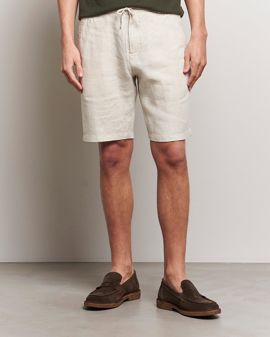 Men | Clothing | NN07 | Seb Linen Drawstring Shorts Oat