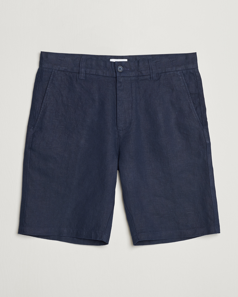 Mies | Shortsit | NN07 | Crown Linen Shorts Navy Blue