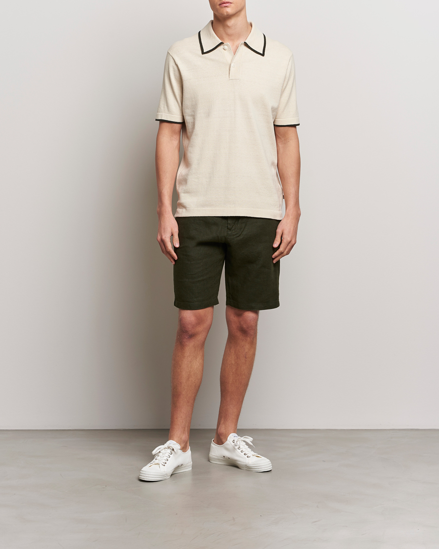 Mies | Shortsit | NN07 | Crown Linen Shorts Rosin Green