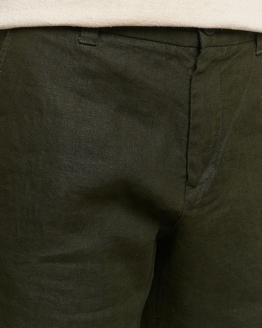 Mies | Shortsit | NN07 | Crown Linen Shorts Rosin Green