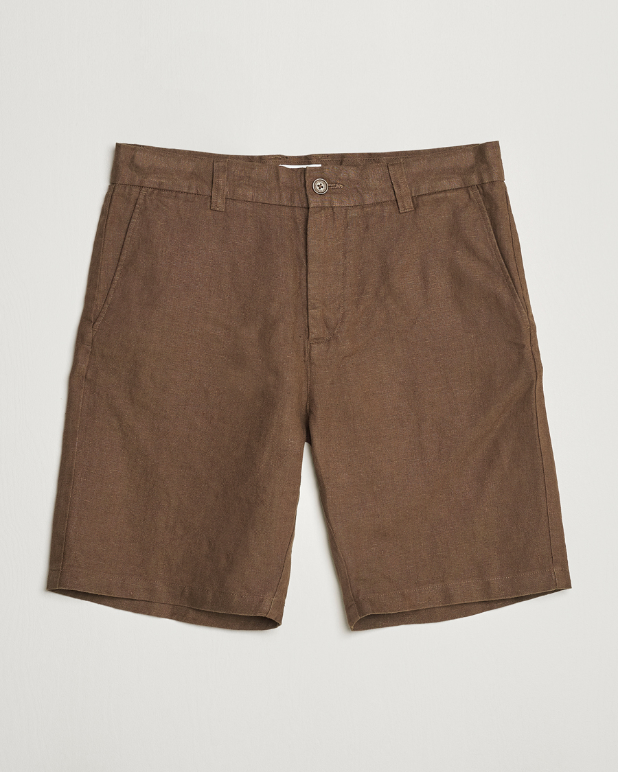 Mies | Shortsit | NN07 | Crown Linen Shorts Cocoa Brown