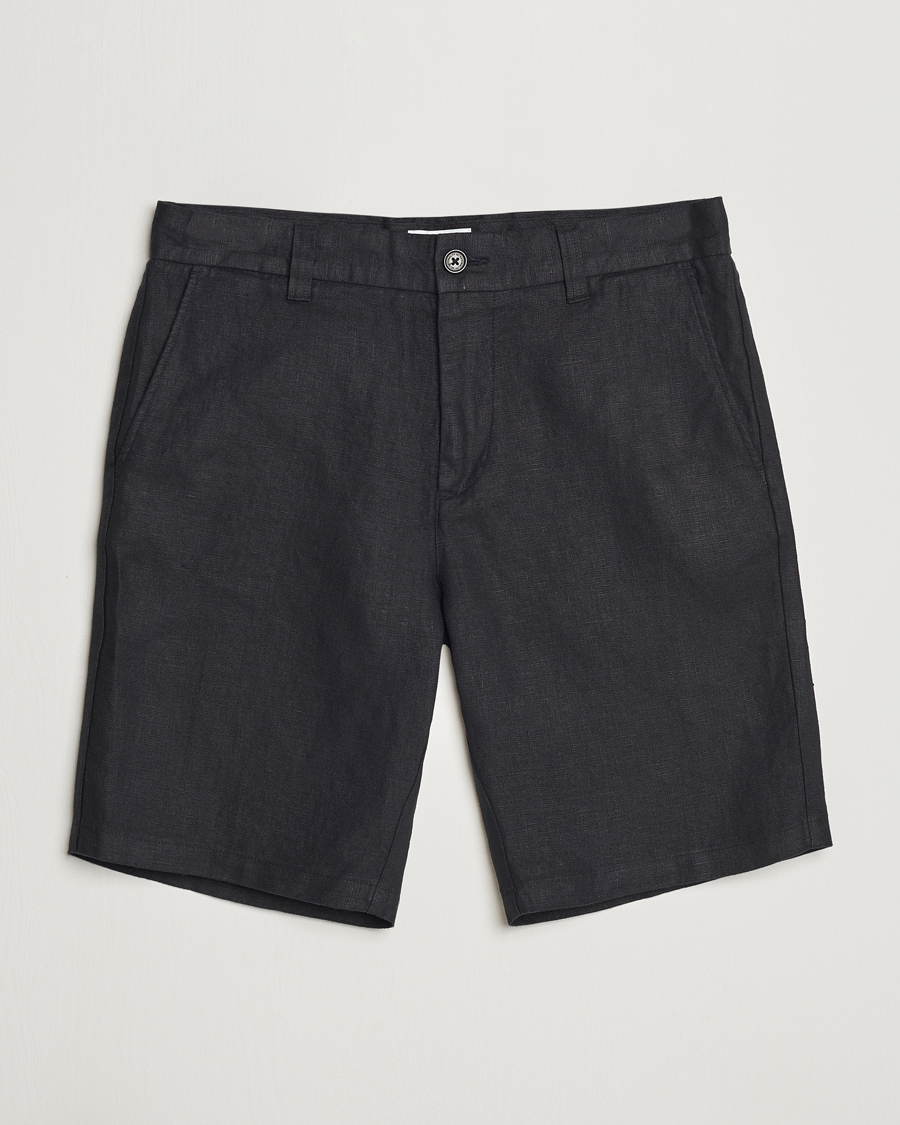 Mies | Shortsit | NN07 | Crown Linen Shorts Black