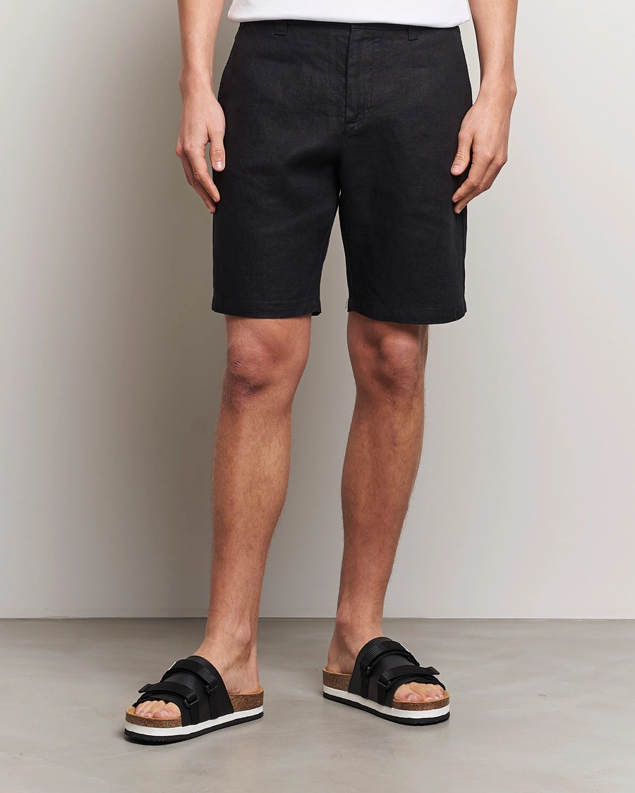 Mies | Pellavashortsit | NN07 | Crown Linen Shorts Black