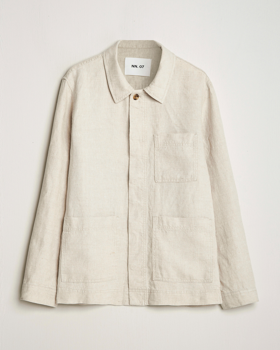 Mies | Kauluspaidat | NN07 | Olav Linen Overshirt Oat