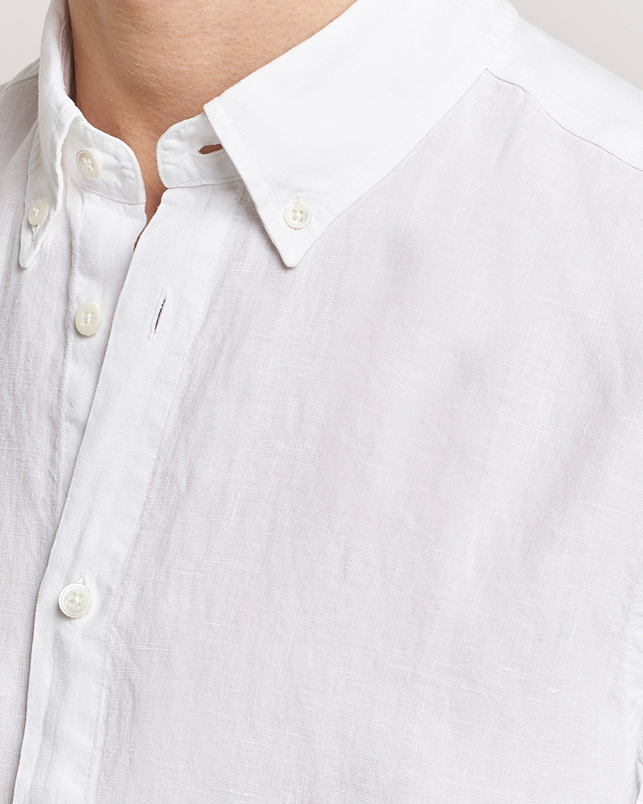 Mies | Kauluspaidat | NN07 | Arne Linen Short Sleeve Shirt White