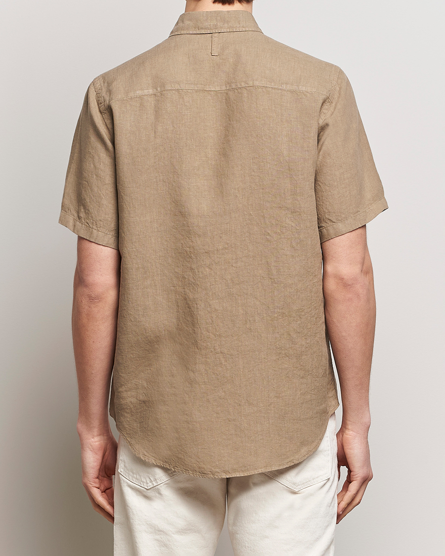 Mies | Kauluspaidat | NN07 | Arne Linen Short Sleeve Shirt Greige