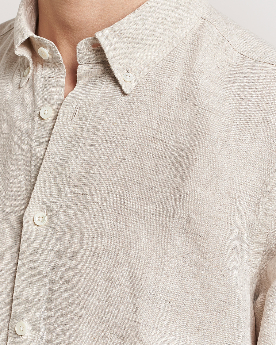 Mies | Kauluspaidat | NN07 | Arne Linen Short Sleeve Shirt Oat