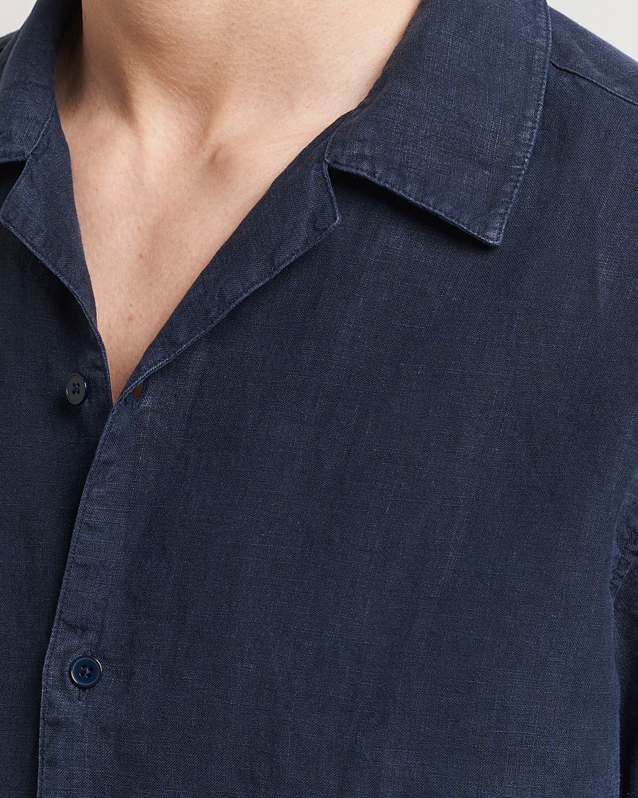Mies | Kauluspaidat | NN07 | Julio Linen Resort Shirt Navy Blue
