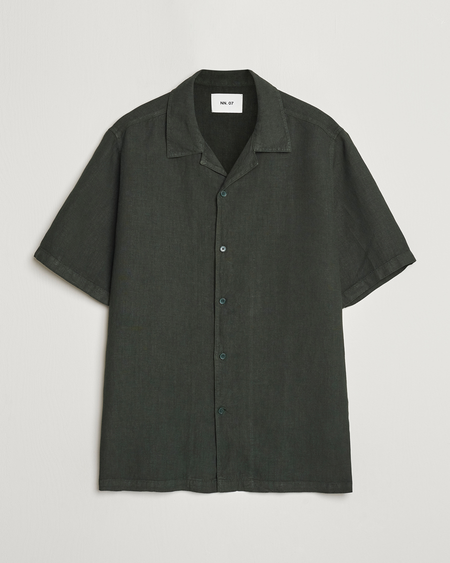 Mies | Kauluspaidat | NN07 | Julio Linen Resort Shirt Rosin Green