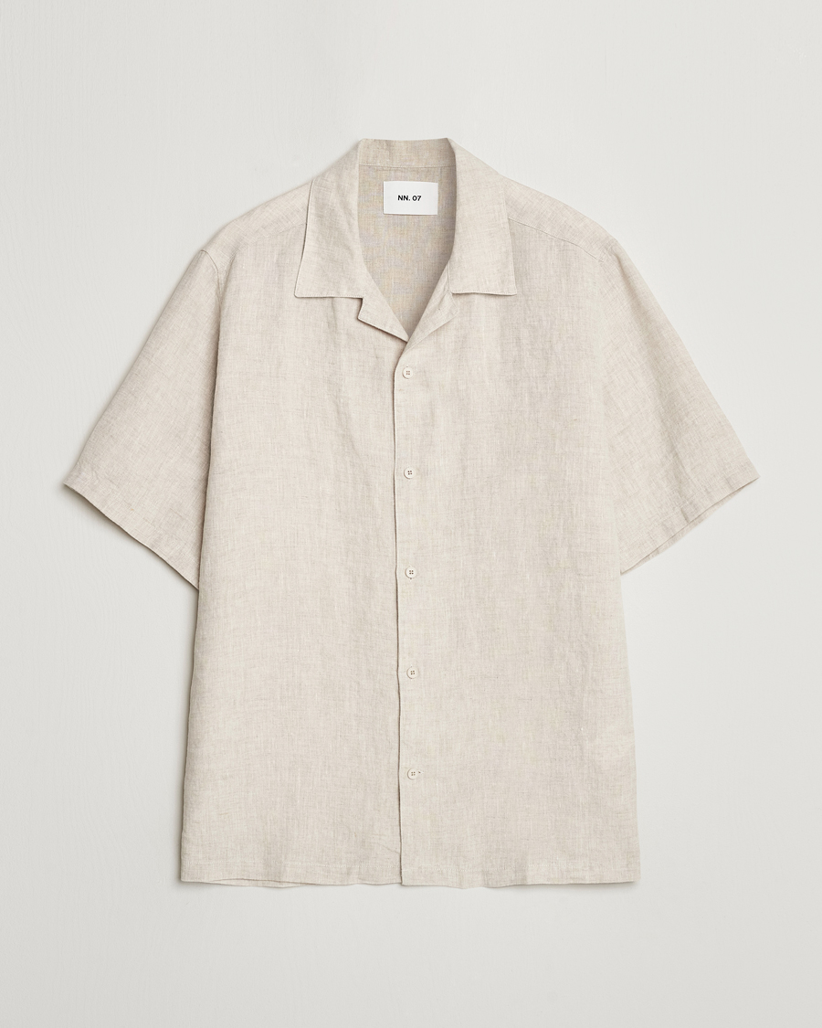 Mies | Kauluspaidat | NN07 | Julio Linen Resort Shirt Oat
