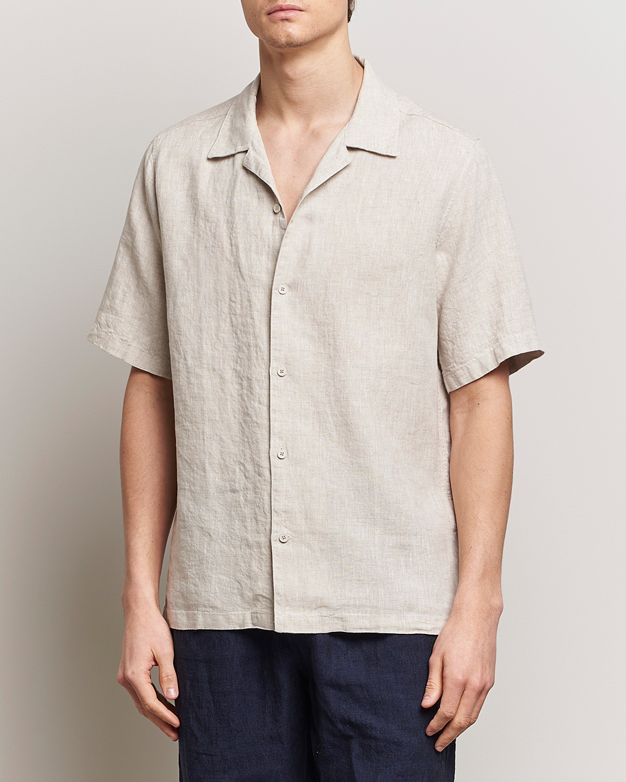 Herr | Kläder | NN07 | Julio Linen Resort Shirt Oat