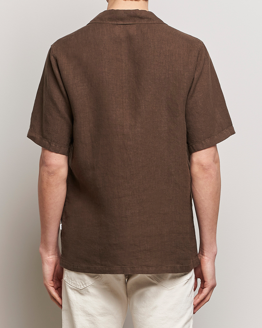 Mies | Kauluspaidat | NN07 | Julio Linen Resort Shirt Cocoa Brown
