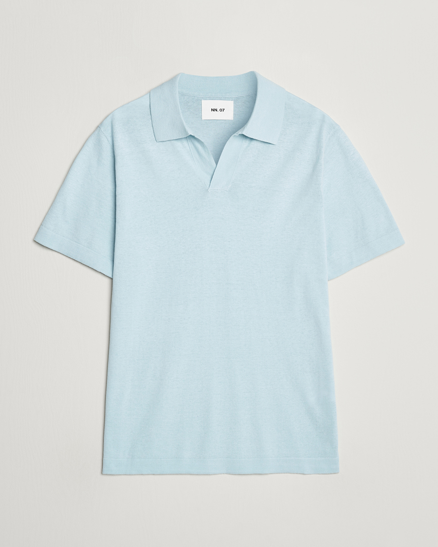 Mies | Pikeet | NN07 | Ryan Cotton/Linen Polo Winter Sky