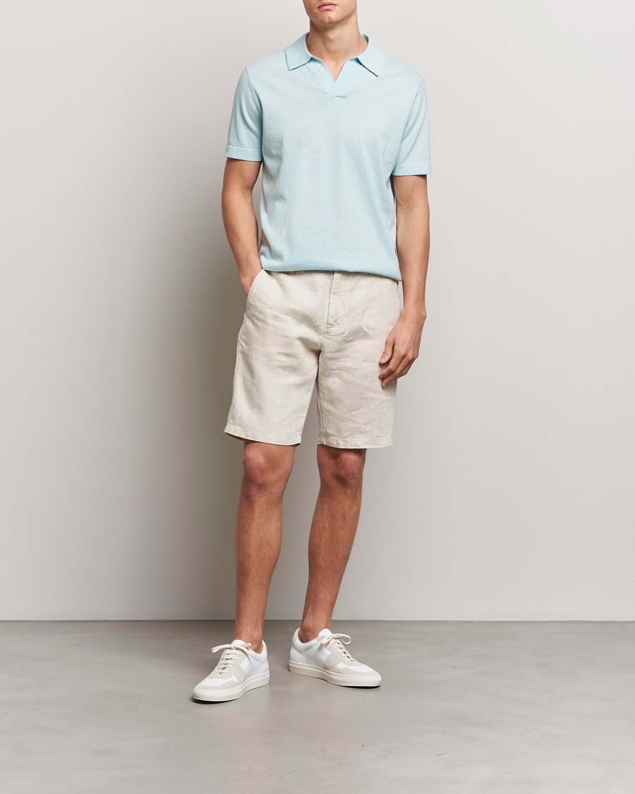 Mies | Pikeet | NN07 | Ryan Cotton/Linen Polo Winter Sky
