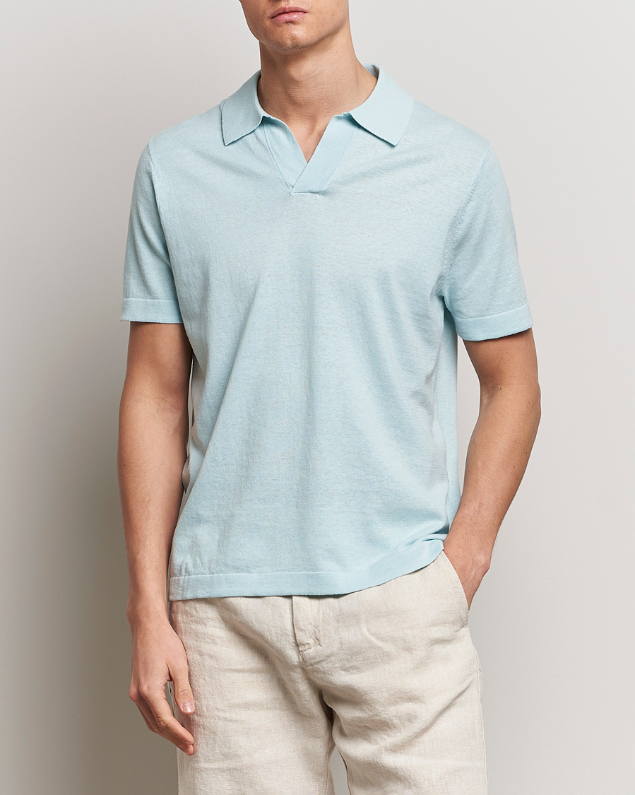 Mies | Pikeet | NN07 | Ryan Cotton/Linen Polo Winter Sky