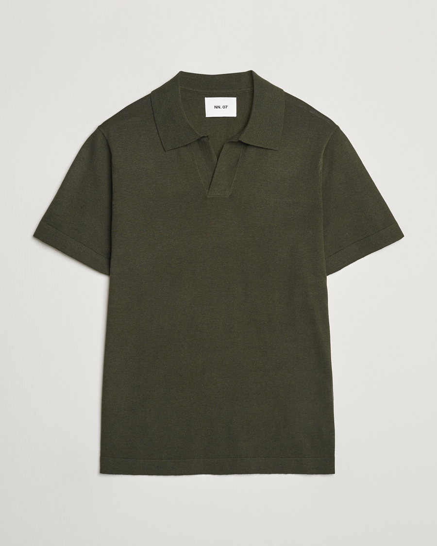 Mies | Pikeet | NN07 | Ryan Cotton/Linen Polo Rosin Green