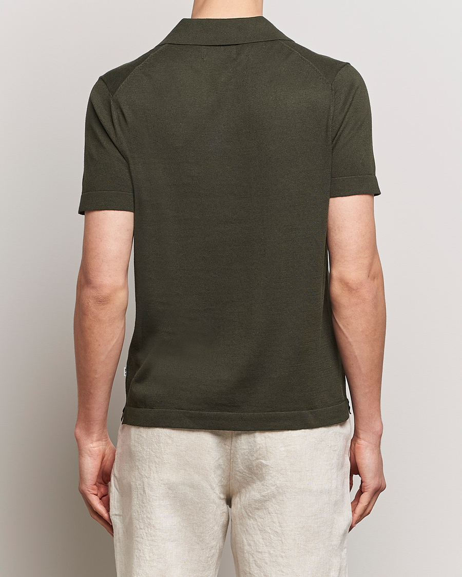 Mies | Pikeet | NN07 | Ryan Cotton/Linen Polo Rosin Green