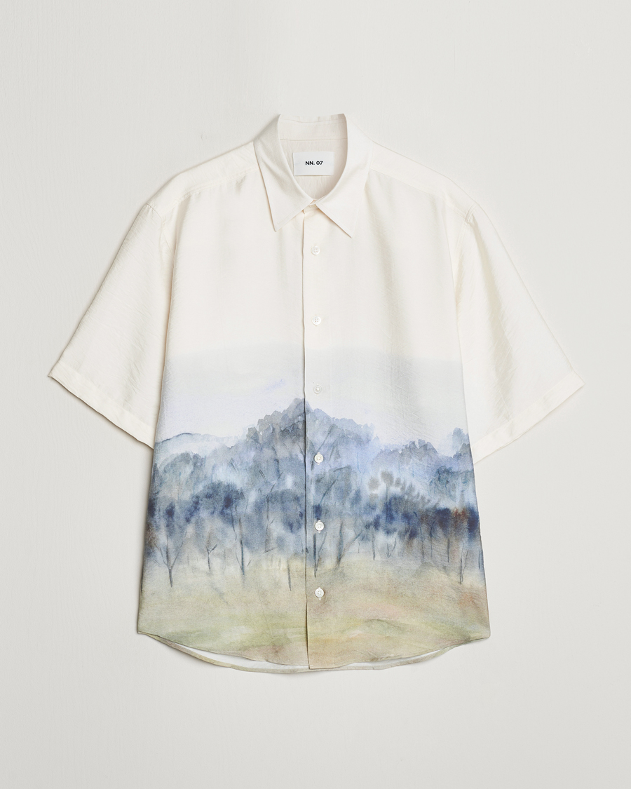 Mies | Kauluspaidat | NN07 | Quinsy Printed Short Sleeve Shirt White Multi
