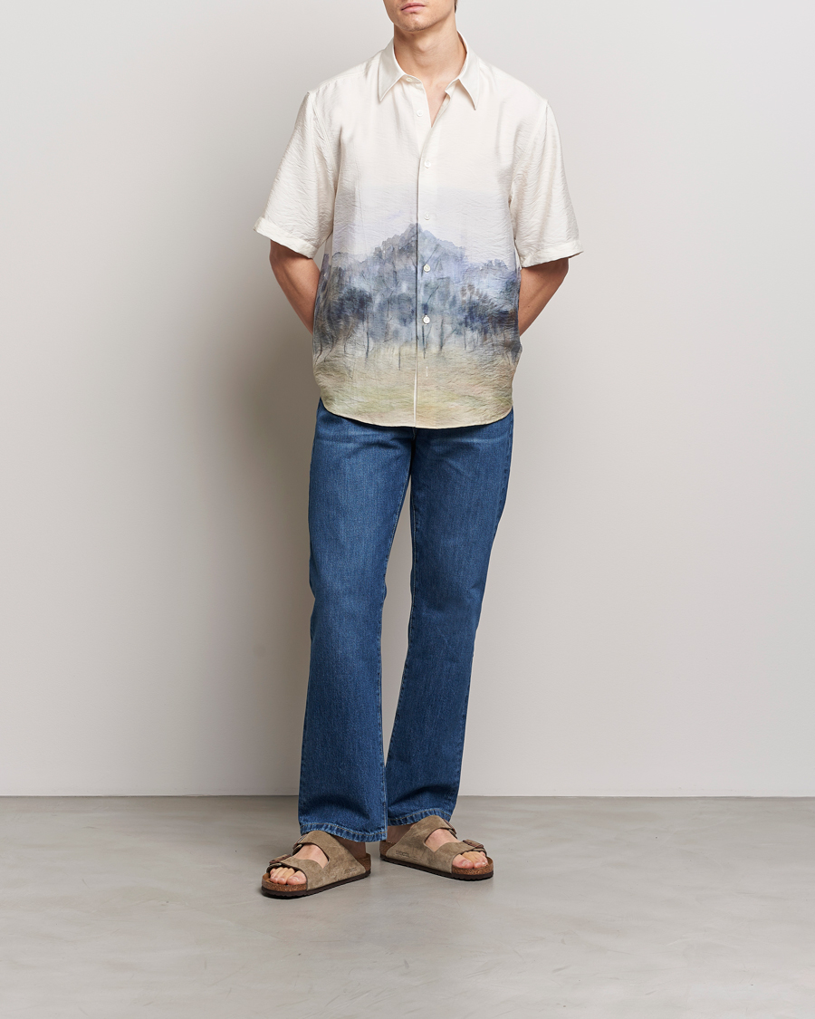 Mies | Kauluspaidat | NN07 | Quinsy Printed Short Sleeve Shirt White Multi
