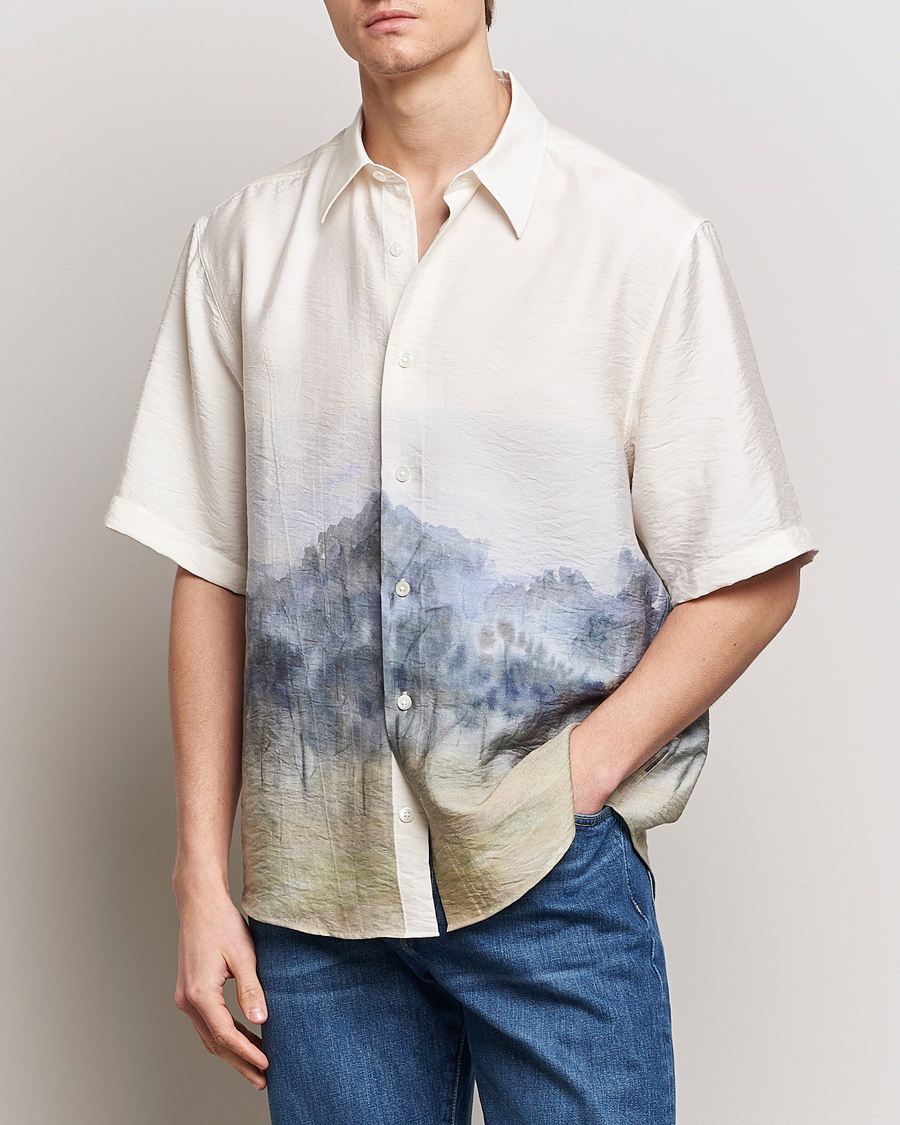 Mies | Lyhythihaiset kauluspaidat | NN07 | Quinsy Printed Short Sleeve Shirt White Multi
