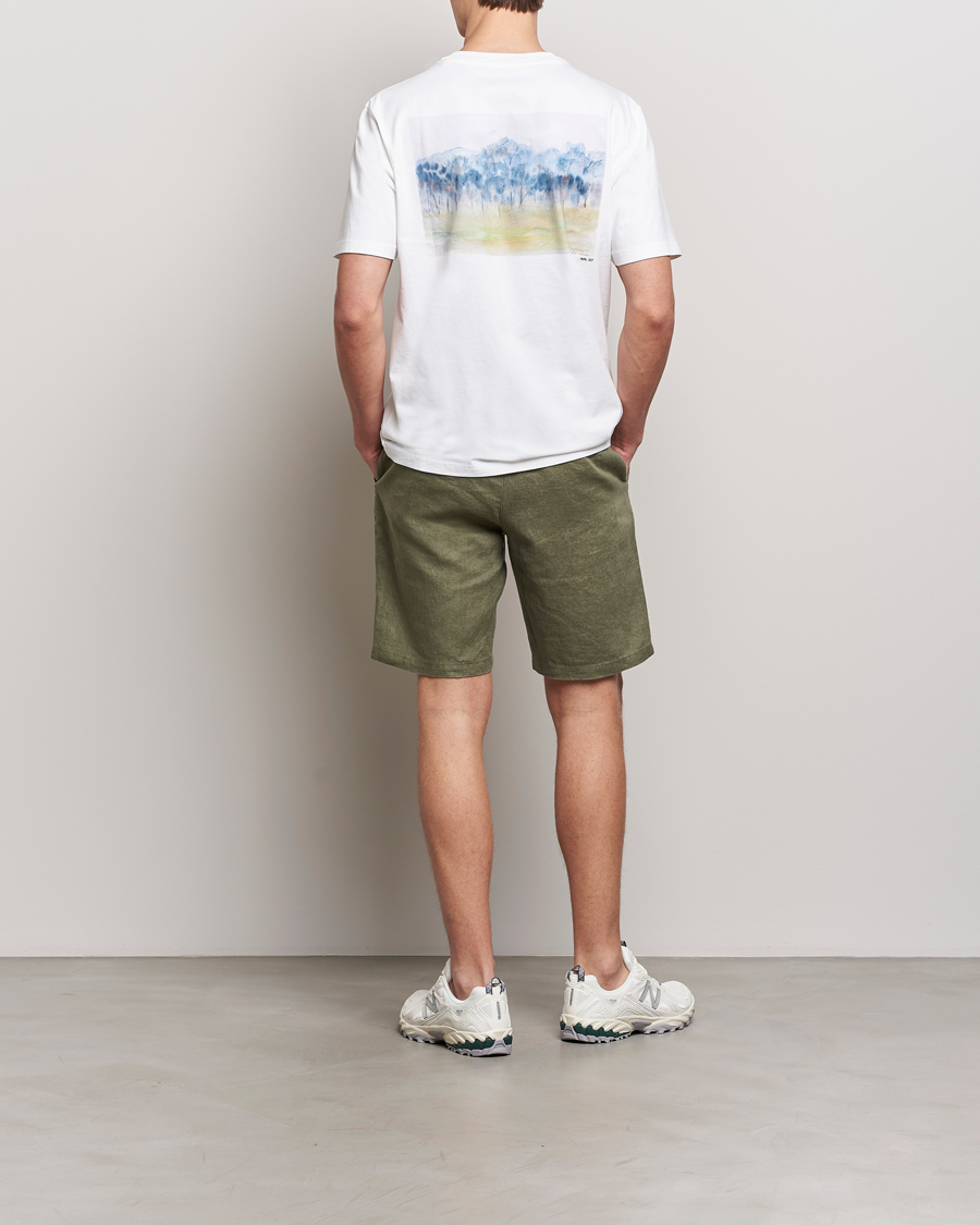 Mies | T-paidat | NN07 | Adam Printed Crew Neck T-Shirt White