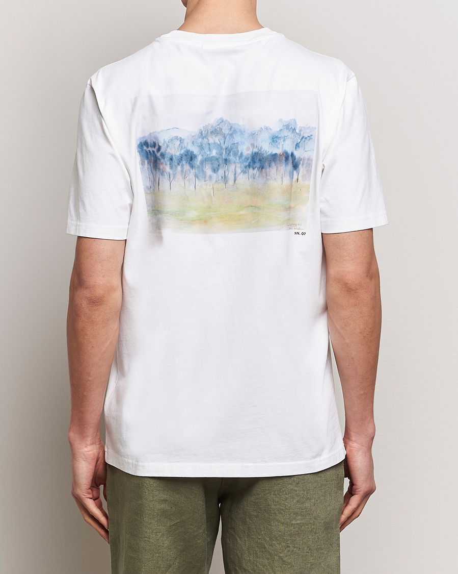 Mies | T-paidat | NN07 | Adam Printed Crew Neck T-Shirt White