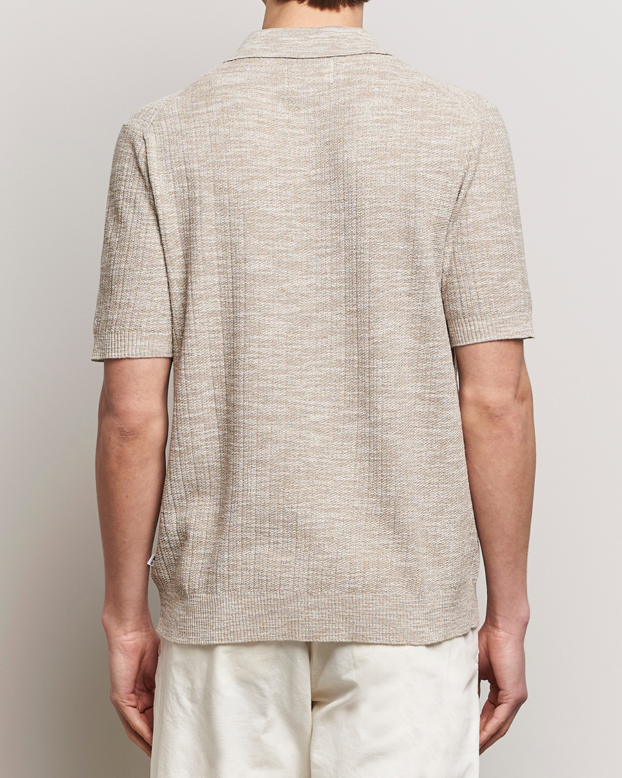 Mies | Kauluspaidat | NN07 | Nolan Knitted Shirt Sleeve Shirt Greige Melange