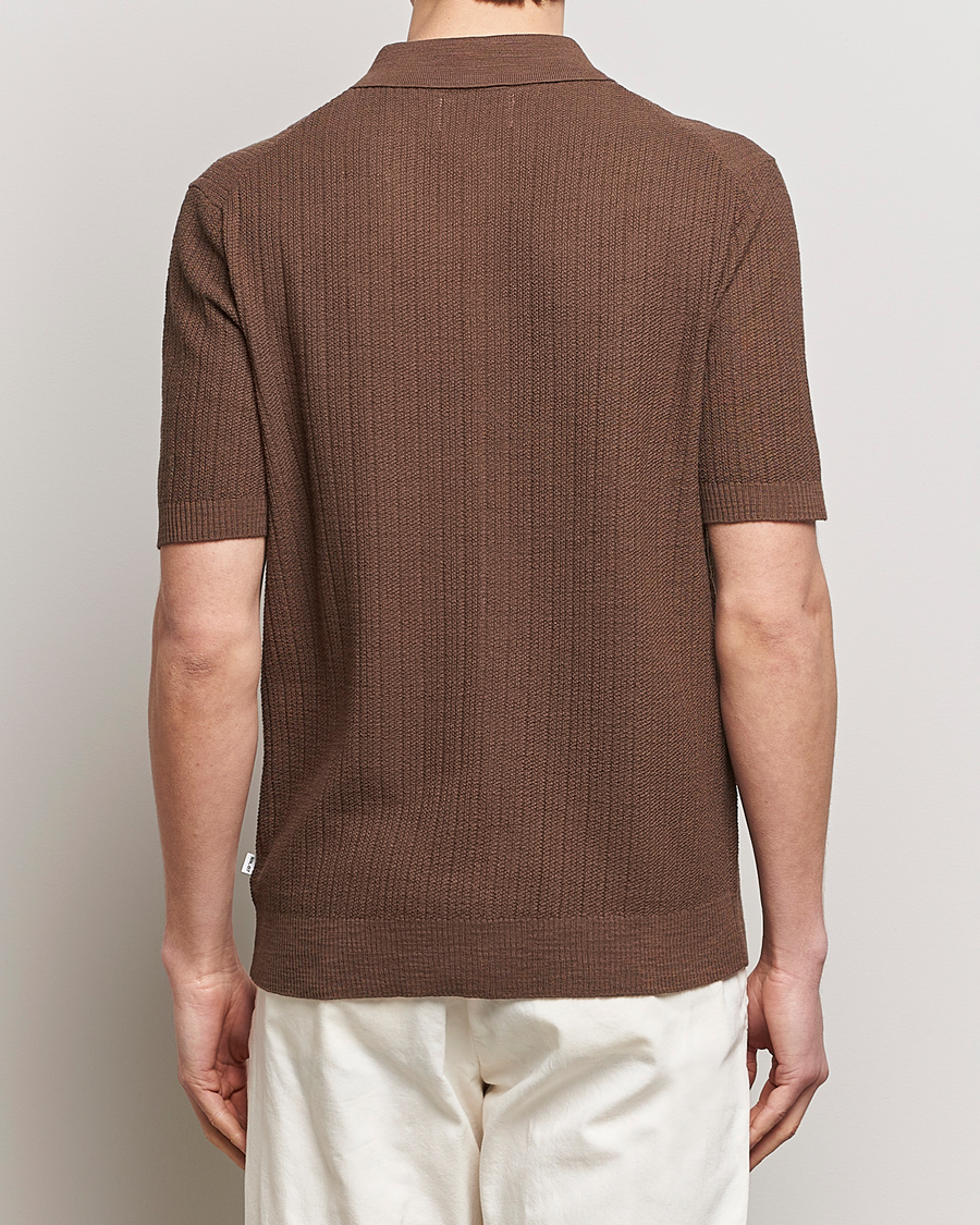 Mies | Kauluspaidat | NN07 | Nolan Knitted Shirt Sleeve Shirt Cocoa Brown