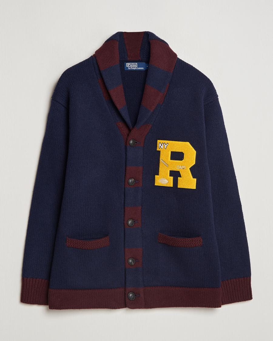 Mies | Puserot | Polo Ralph Lauren | Varsity Wool Shawl Cardigan Aviator Navy Combo