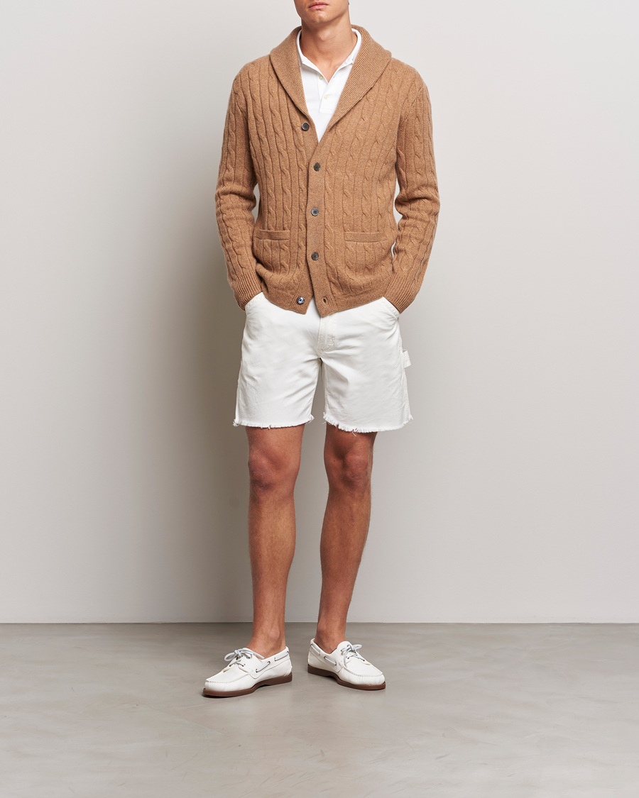 Mies | Puserot | Polo Ralph Lauren | Cashmere Cable Shawl Cardigan Brown Sugar Melange