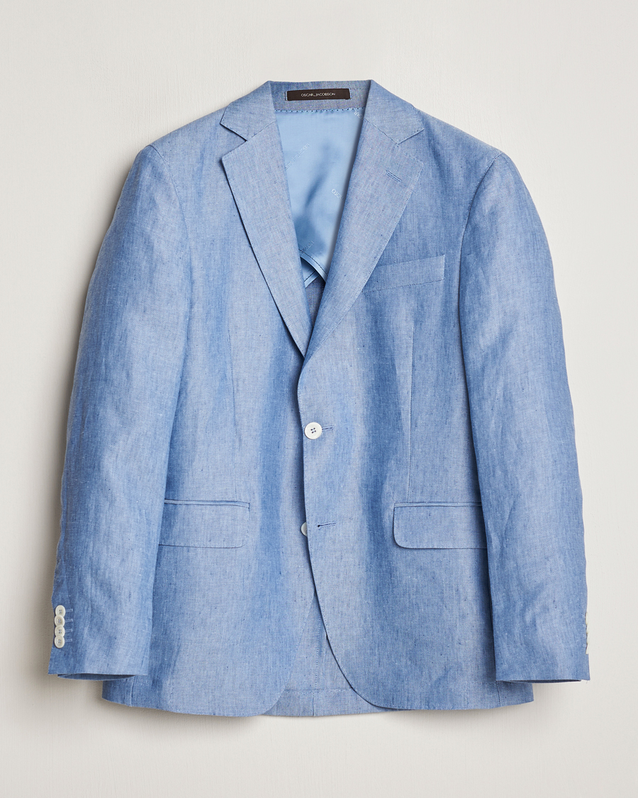 Mies | Pikkutakit | Oscar Jacobson | Ferry Soft Linen Blazer Smog Blue