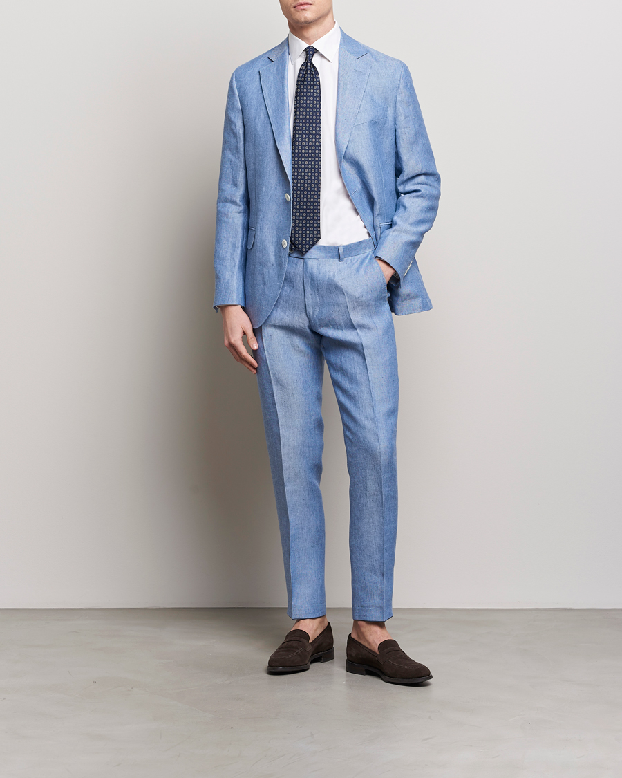 Mies | Pikkutakit | Oscar Jacobson | Ferry Soft Linen Blazer Smog Blue