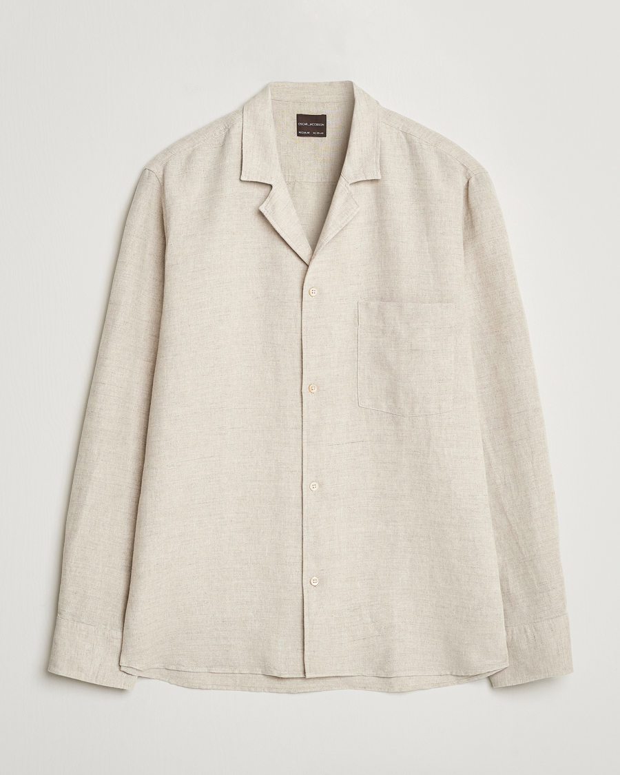 Mies | Kauluspaidat | Oscar Jacobson | Helios Reg Shirt Beige